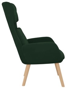 vidaXL sötétzöld bársony pihenőfotel
