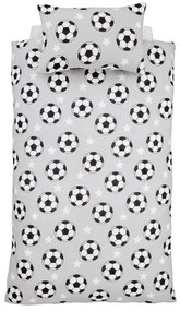 Szürke kétszemélyes flanel gyerek ágyneműhuzat 200x200 cm Football Stars – Catherine Lansfield