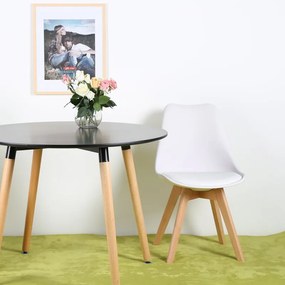 Montilla 4 személyes étkezőszett Oravit székekkel, Fehér - Fehér N