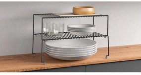 Brooklyn Lava fekete kiegészítő konyhai polc - Metaltex