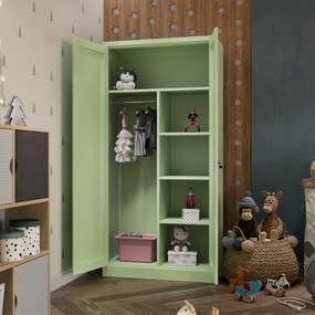 Zárható tárolószekrény DAWID, 900 x 1850 x 450 mm, Fresh Style: pasztellzöld