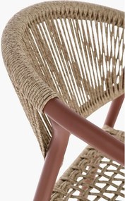 Piros-natúr színű fém kerti szék Canarias – Bizzotto