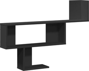 vidaXL fekete szerelt fa fali polc 100 x 15 x 70 cm