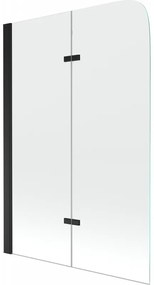 Mexen Felix kétszárnyú fürdőkádparaván 80 x 140 cm, átlátszó, fekete - 890-080-002-70-00