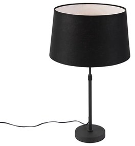 Asztali lámpa fekete vászonbúrával fekete 35 cm állítható - Parte