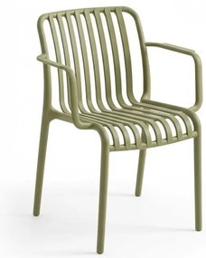 Műanyag szék TREGO karfákkal, zöld