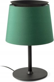 Faro Savoy asztali låmpa fekete/zöld, matt acél, textil, E27, 15W, 2m kåbel