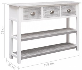 antik szürke tömör császárfa tálalószekrény 108 x 30 x 76 cm