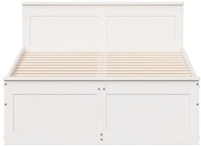 fehér tömör fenyőfa fejtámlás ágykeret matrac nélkül 120x200 cm