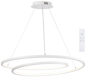Brilagi-LED Fényerőszabályozható kábeles csillár TWISTER LED/105W/230V, átmérő 100 cm, fehér + távirányítóval
