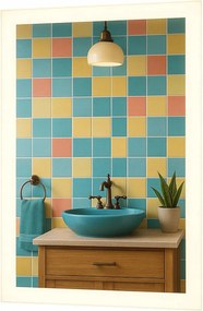 Fürdőszoba tükör 80x90cm Led fény Természetes Fali Téglalap alakú Taurus