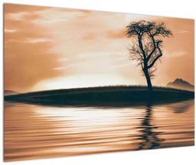 Egy fa képe egy szigeten (90x60 cm)