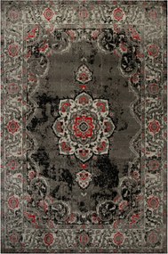 Victoria Díszszszőnyeg Grafit Fekete Piros Szoba 120x170 cm