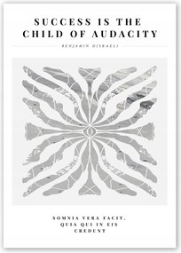 Boho absztrakt Szürke Poszter B2 50x70cm #W27