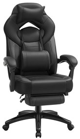 Irodai szék, gamer szék műbőr, ergonomikus kialakítás, fekete