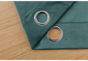 Sötétítő függöny VELVET 140x270 cm, türkiz Felfüggesztés: Hullámos sínszalag