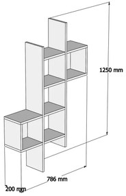 Fali polc KENO 125x79 cm barna