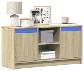 sonoma tölgy színű szerelt fa LED-es TV-szekrény 100x34x50 cm