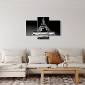 Kép - Eiffel-torony, fekete-fehér (90x60 cm)