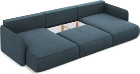 Kék kinyitható-tárolóhelyes sarokkanapé Nanea – Makamii