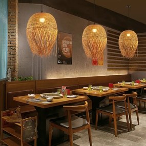 Immax 08271L - Csillár zsinóron HILO 1xE27/40W/230V átm. 45 cm bambusz