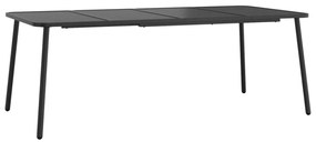 11 részes antracitszürke acél kerti étkezőgarnitúra