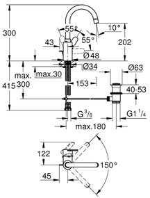 GROHE 23043003 - EUROSTYLE COSMOPOLITAN mosdócsaptelep L méret, króm