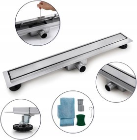 Lineáris Zuhanyfolyóka Ezüst 60cm Nagy Áteresztőképesség