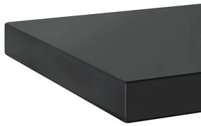 2 db fekete rozsdamentes acél fali polc 75 x 23,5 x 3 cm