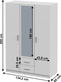 Szekrény, fehér, INVITA Typ 2
