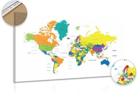 Parafa kép színes világ térkép fehér háttéren
