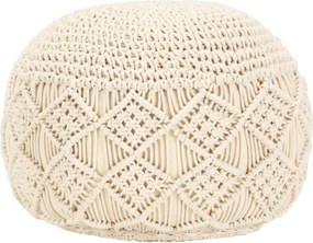 vidaXL kézzel készült makramé pamut puff 45 x 30 cm