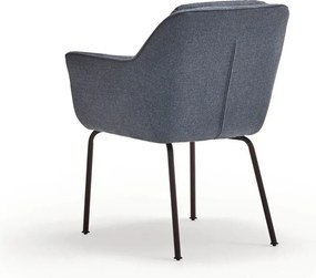 Kék kárpitozott karfás étkezőfotel Sadira – Teulat