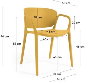 Sárga műanyag kerti szék Ania – Kave Home