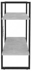 2-szintes betonszürke szerelt fa könyvszekrény 80 x 30 x 70 cm