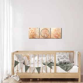 Kép - Vadvirágok mintája (órával) (90x30 cm)