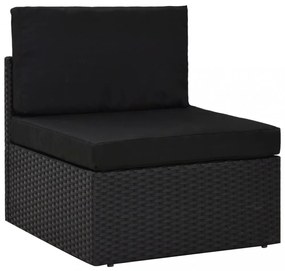 8 részes fekete polyrattan kerti ülőgarnitúra