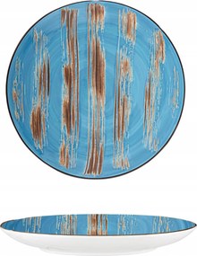 Wilmax kék, kerek porcelán lapostányér, 23 cm-es