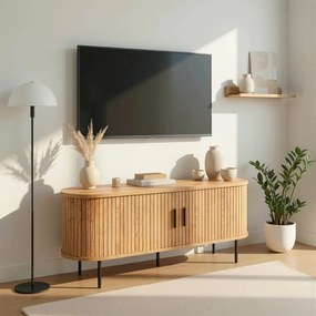 TV szekrény 120 cm kétajtós kivitelben tölgy színben - TRISH