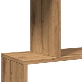 5 szintes kézműves tölgy fa elválasztó könyvespolc 70x24x161 cm