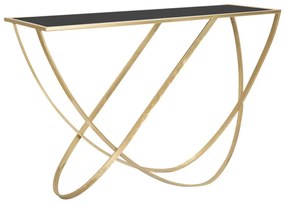 Fekete-aranyszínű konzolasztal üveg asztallappal 40x120 cm Ring – Mauro Ferretti