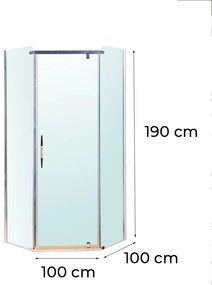 Celtic 100x100 cm ötszögletű zuhanykabin tálca nélkül
