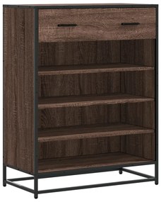 barna tölgy színű szerelt fa és fém cipőszekrény 75x38x97,5 cm