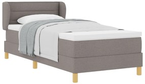 Boxspringágy matraccal, világosszürke, 80x200 cm, textil