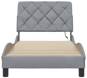 világosszürke szövet ágykeret LED-es matrac nélkül 80x200 cm