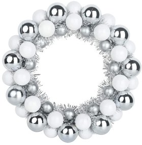 Karácsonyi labda koszorúk 2 pcs Fehér és Ezüst 33 x 33 x 7 cm