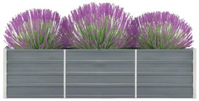 vidaXL szürke horganyzott acél kerti magaságyás 240 x 40 x 45 cm