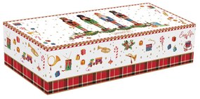 Karácsonyi porcelán 3 db-os diótörő tálka szett bambusztálcán Vintage Nutcracker
