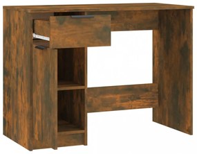füstös tölgyszínű szerelt fa íróasztal 100 x 50 x 75 cm