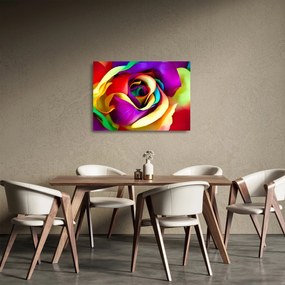 Üveg kép - Színes rózsa (70x50 cm)